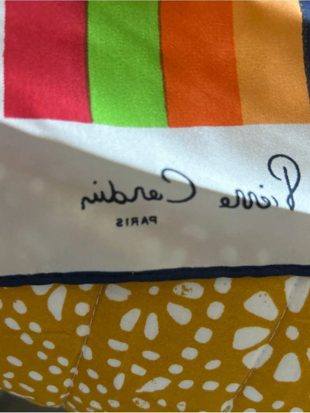 Pierre Cardin Bright Multicolor Vertical Stripe Silk Scarf Vintage